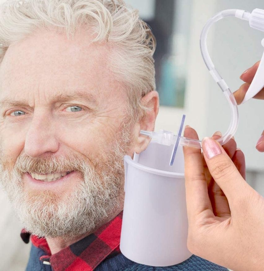 An ear washer kit with soft silicone tips